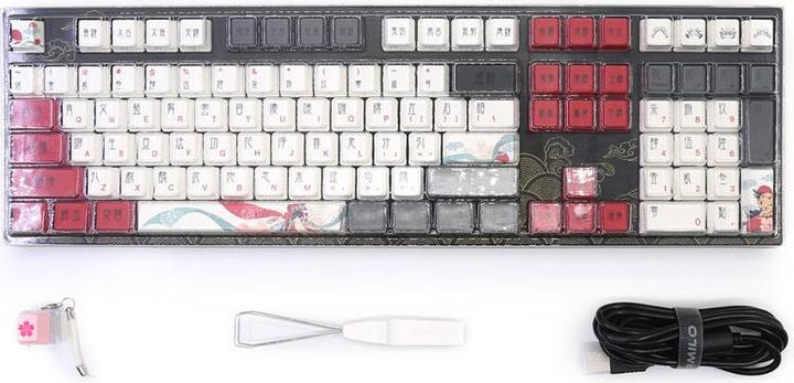 Actual product image Varmilo VEA108 Beijing Opera Gaming Keyboard, MX-Brown, white LED - US Layout (US, Cable)