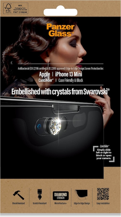 Actual product image PanzerGlass Screen protector CF Cam Slider AB (1 Piece, Apple iPhone 13 mini)
