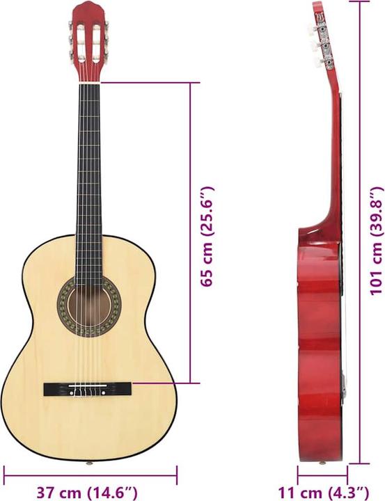 Produktbild vidaXL Gitarre (Konzertgitarre, Nylon, Lindenholz, harter Kunststoff)