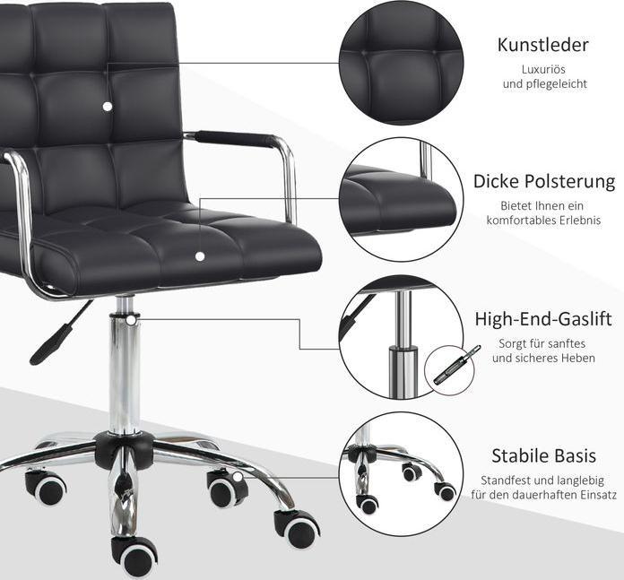 Image du produit Homcom Chaise de bureau avec roulettes (46 - 61 cm)