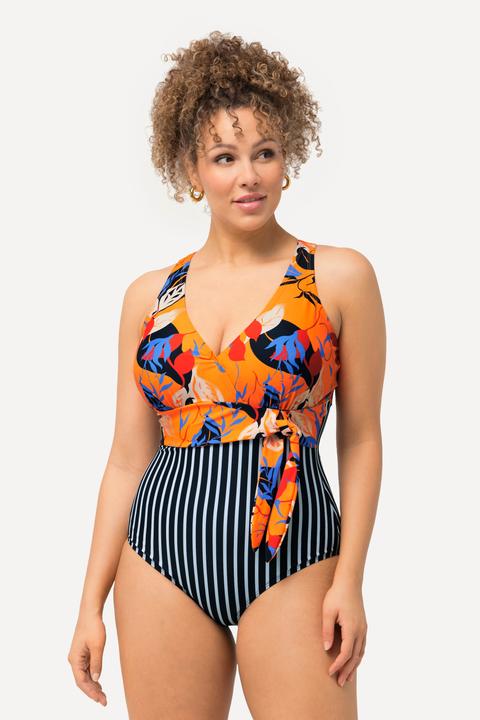 Immagine prodotto Ulla Popken Costume da bagno con foglie, coppe morbide ed effetto scollo a prendisole (60)