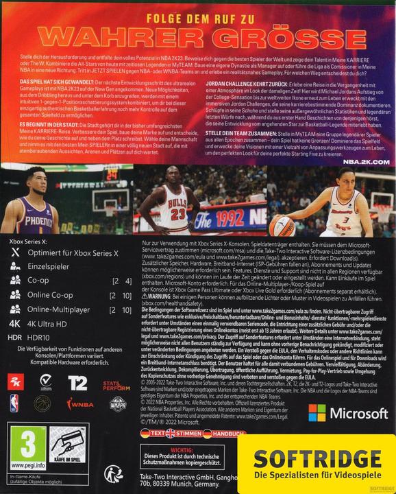 Produktbild 2K Games NBA 2K23 (Xbox Series X, Xbox Series S, Multilingual)
