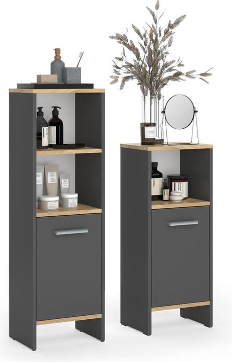 Produktbild Vicco Badmöbel-Set Karli, Anthrazit/Goldkraft Eiche, 2 Teile