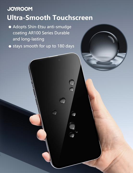 Actual product image Joyroom JR-MQS0606 Tempered Glass Screen Protector (2.5D Full Screen with Black Edge) for iP 17 Pro (Apple iPhone 17 Pro)