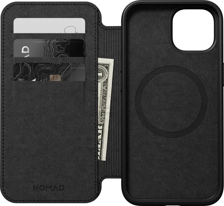 Produktbild Nomad Book Cover Modern Leather Folio iPhone 15 Schwarz (Apple iPhone 15)