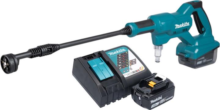 Makita DHW 180 RF1 cordless pressure washer 18 V 24 bar + 1x rechargeable battery 3.0 Ah + charger (Rechargeable battery operated)
