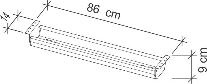 Actual product image Hammerbacher Cable tray, white, hinged 86.2 x 9.3 cm for 120 cm table
