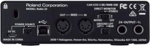Actual product image Roland Rubix22 USB audio interface with headphones (USB)
