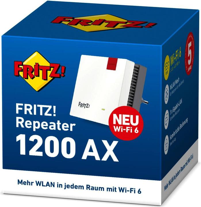 Actual product image FRITZ! Repeater 1200 AX (2400 Mbit/s, 600 Mbit/s)