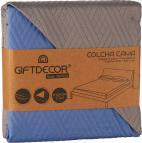 Actual product image Giftdecor Bedspread reversible bed 240x260 dark gray and blu (240 x 260 cm)