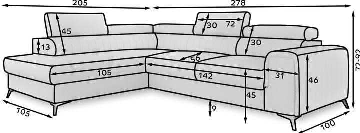 Image du produit ELTAP Laurence (Canapé-lit, Canapé d'angle, 4 places)
