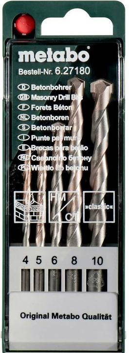 Metabo Concrete drill cassette (4 mm, 5 mm, 6 mm, 8 mm, 10 mm)