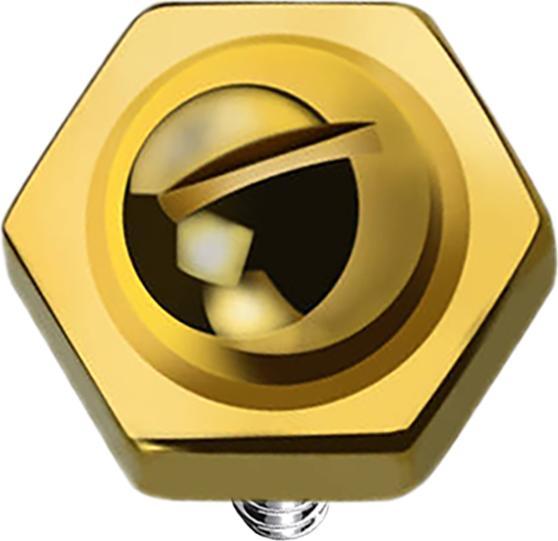 Image du produit Star Piercing Dermal Anchor Écrou hexagonal doré (sans laiton, Acier chirurgical 316L)