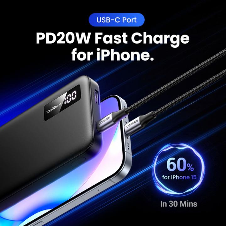 Productafbeelding Ugreen Two-way Fast Charging Power Bank (10000 mAh, 20 W, 72 Wh)