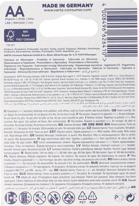 Image du produit Varta Energy AA (4 pcs, AA, 2800 mAh)