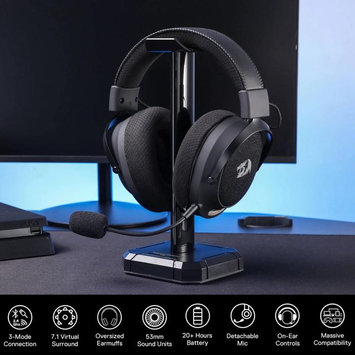 Actual product image Redragon Arrow Pro H858 Wireless Bluetooth Gaming Headset Black (Wireless)