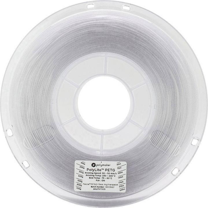 Produktbild Polymaker PolyLite PETG - Transparent - 2.85mm (PETG, 2.85 mm, 1000 g, Transparent)
