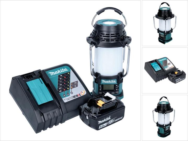 Produktbild Makita DMR 056 RT1 Akku Radio 18 V FM DAB+ mit Laterne 360° Taschenlampe IP65 + 1x Akku 5,0 Ah + (DAB+, AM, FM, Bluetooth)