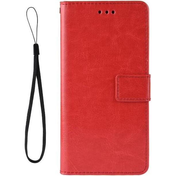 MU Classic Crazy Horse III Leder Bookcover Series (Alcatel 3X (2020), Alcatel 1S (2020)), Smartphone Hülle, Rot