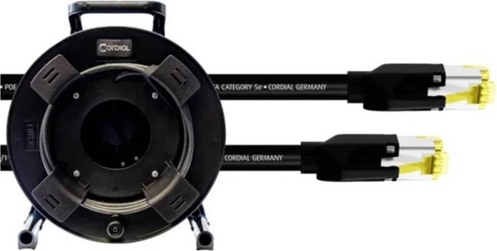 Produktbild Cordial 50.0 m CCAT 5e PUR LONGRUN, RJ 45 RJ 45 auf SCHILL-Trommel GT 310 OF inkl. Wickelaufsatz (SF/UTP, CAT5e, 50 m)