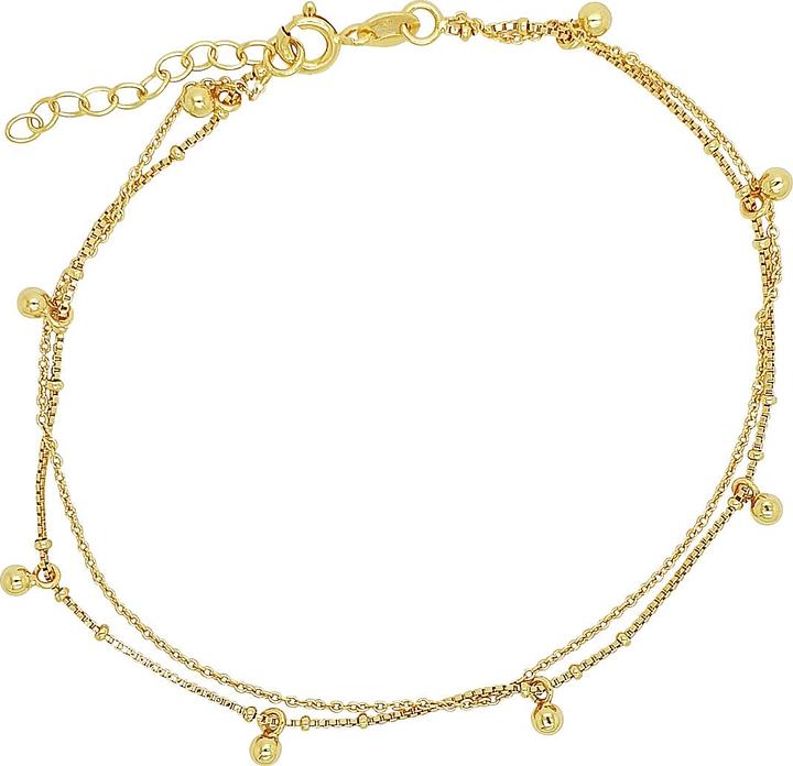 Image du produit Leyda Bracelet de chevill de double de la chaîne légère (Argent 925, plaqué or 750 / 18, 26 cm)