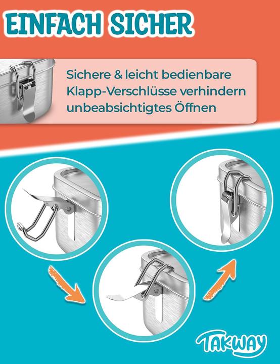 Produktbild Takeway Edelstahl Brotdose mit Fächern