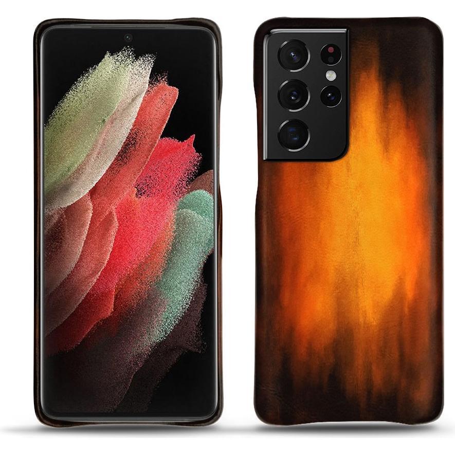 Noreve Lederschutzhülle (Samsung Galaxy S21 Ultra), Smartphone Hülle, Violett