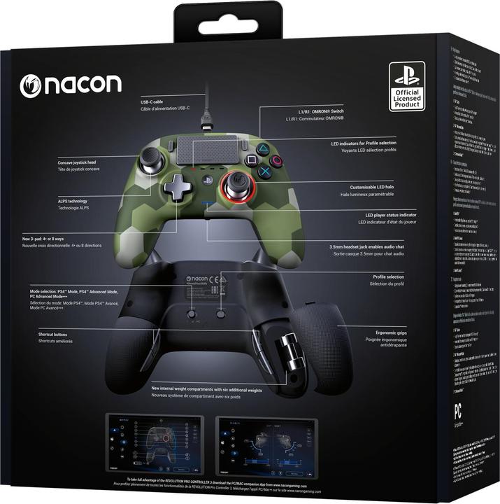 Immagine prodotto Bigben Joypad Nacon Revolution Pro Controller V3 Camo Green (PC, PS4)