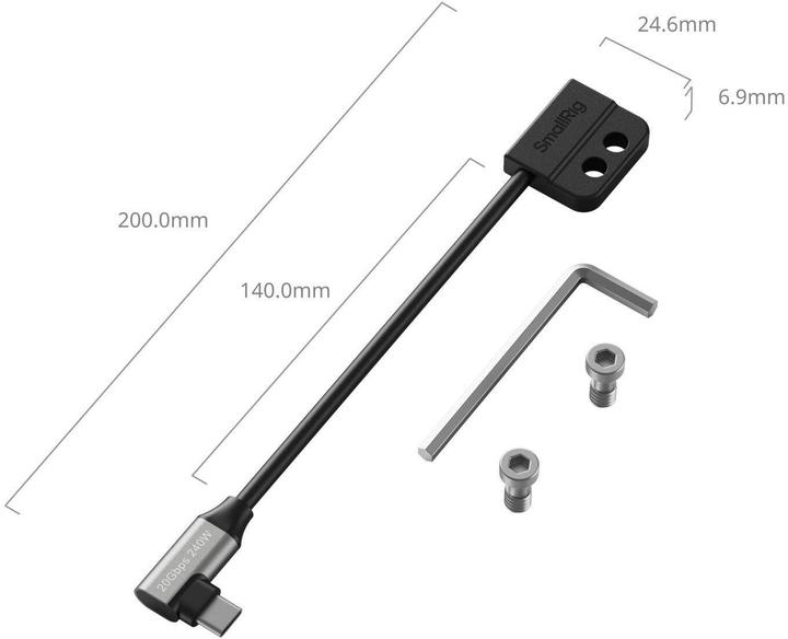 Produktbild SmallRig USB-C-Datenkabel (Stecker auf Buchse), Kabeltyp: Daten- und (Kabel)