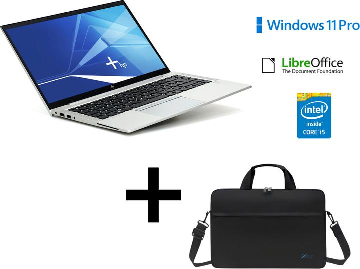 Tiberion HP EliteBook 840 G7 | i5 16 GB | 512 GB SSD ink.LibreOffice+Tasche(Generalüberholt) (14", 512 GB, DE, B / Sehr gut)