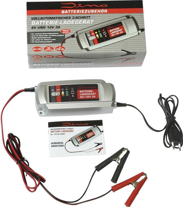 Produktbild Dino Batterieladegerät Erhaltungsladung (12V, 6V, 3 A)