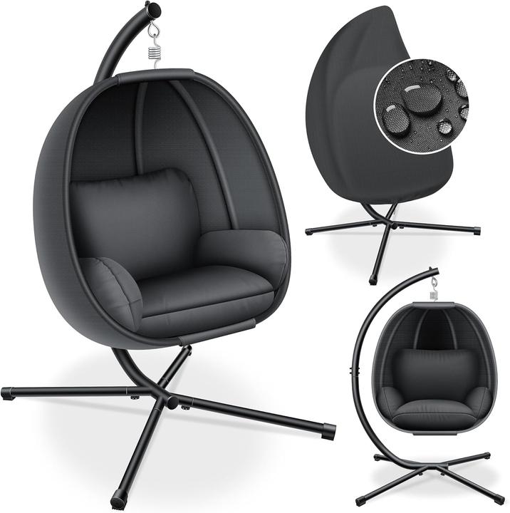Kesser Luxe Hängesessel mit Gestell und Kissen (150 kg)