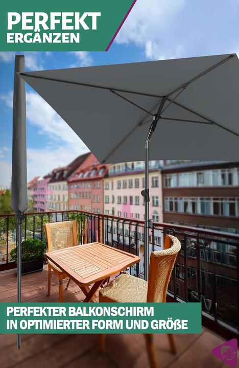 Produktbild Menz Rechteckiger Balkonschirm mit Knickfunktion