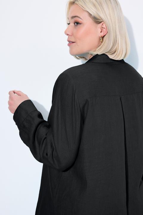 Immagine prodotto Ulla Popken Blusa in lino con colletto aperto e maniche lunghe (42, 44)