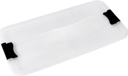 Produktbild keeeper Aufbewahrungsbox "konrad", mit Rollen, 83 Liter Box und Deckel: natur-transparent / Clips: anthrazit (39.50 cm, 83 l, 1x)