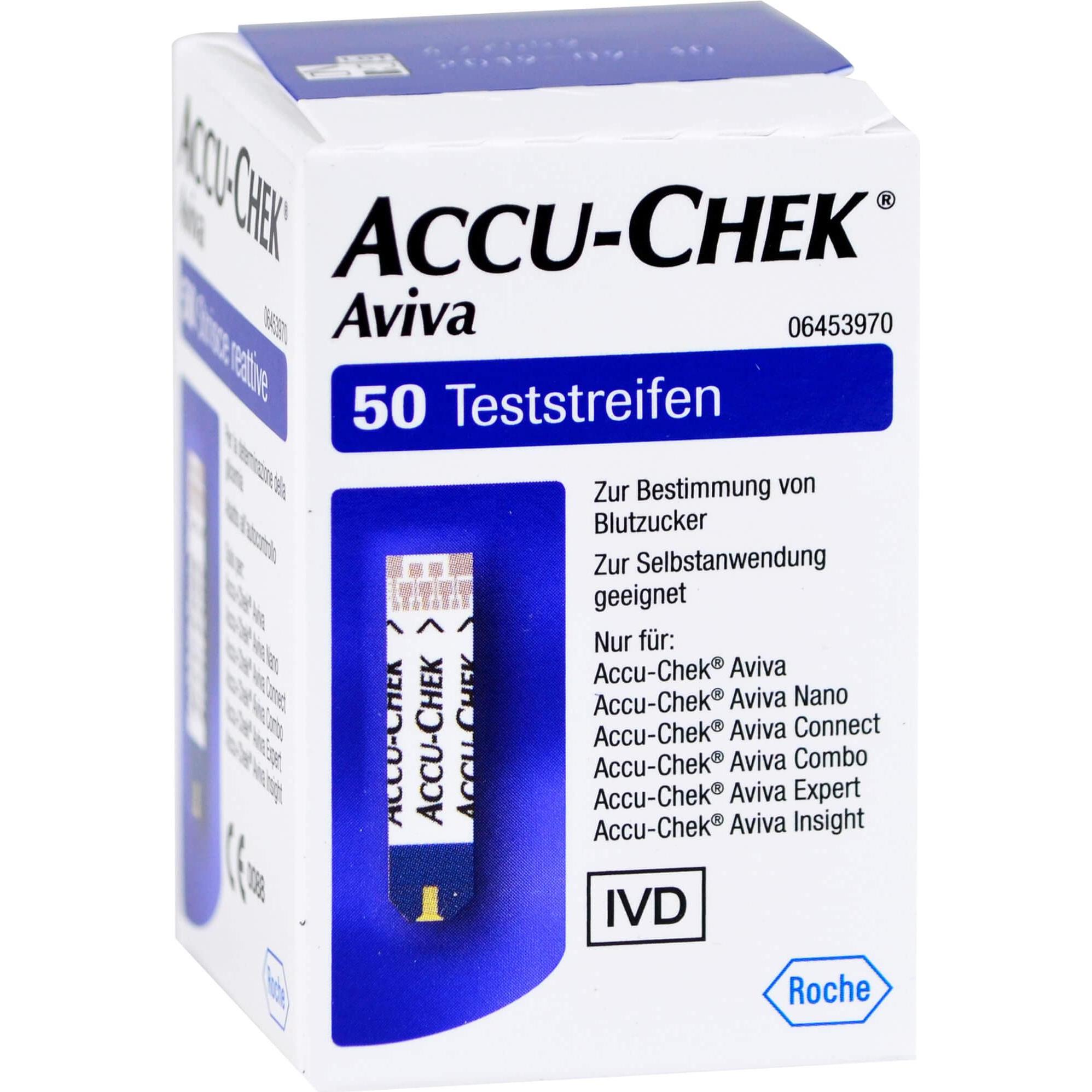 Thumbnail - Roche, Bluttest, Accu-Chek Aviva Eurim Teststreifen Plasma II, 50 St TTR (Teststreifen)