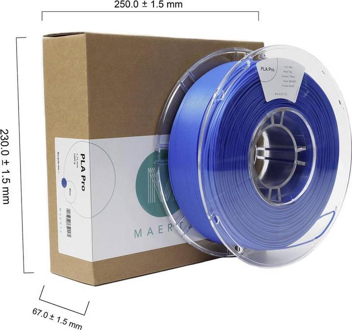 Produktbild Maertz PLA Pro Blau 1,75 mm 1.000 g (PLA-R, 1.75 mm, 1000 g, Blau)