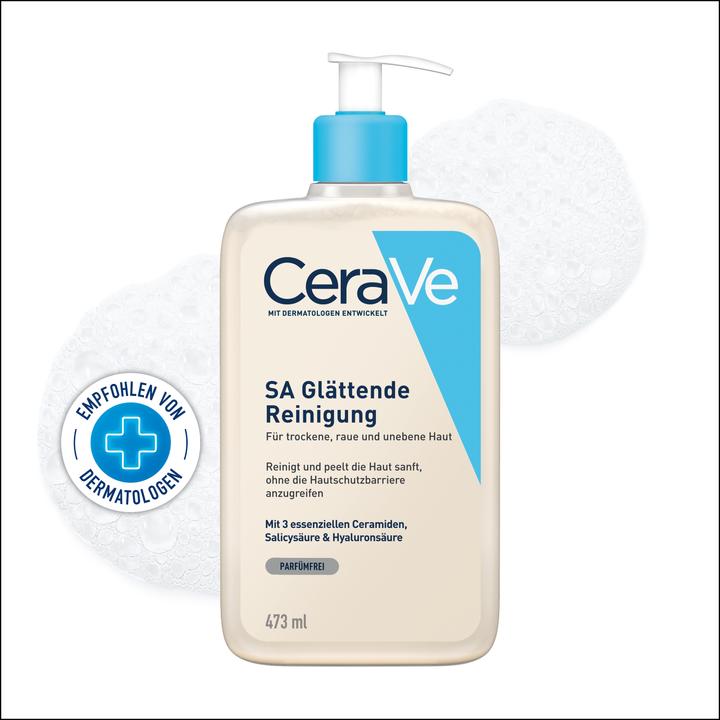 Produktbild CeraVe SA Glättende Reinigung: mildes Reinigungsgel für Gesicht und Körper bei trockener Haut (Gel, 473 ml)