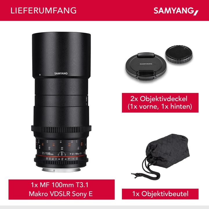 Image du produit Samyang 100mm T3.1 Sony E-Mount (Sony E, Plein format)