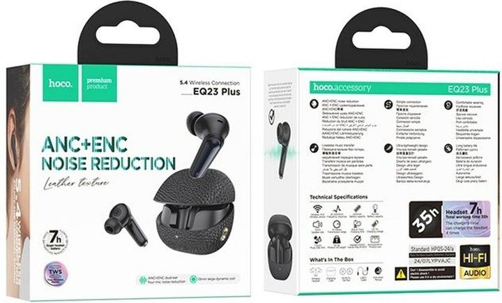 Produktbild Hoco EQ23 PLUS II Headset Wireless In-Ear Anrufe/Musik Bluetooth Schwarz (Aktive Geräuschunterdrückung, 6 h, Kabellos)