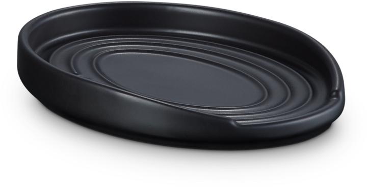 Actual product image Le Creuset Creuset ova stoneware spoon rest black matt
