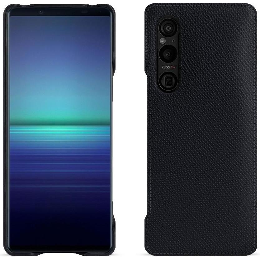 Noreve Lederschutzhülle (Sony Xperia 1 V), Smartphone Hülle, Schwarz