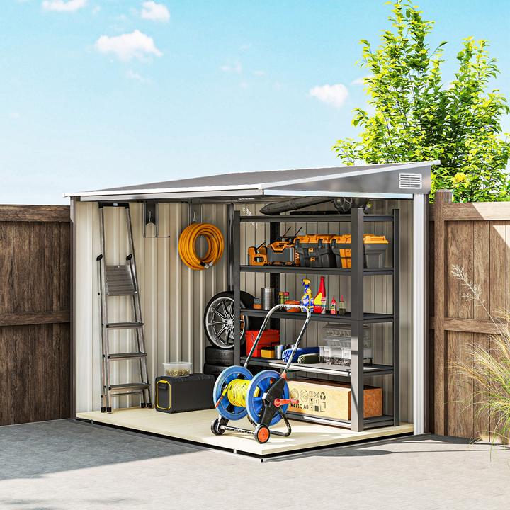 Produktbild Outsunny Gartenhaus Stahl Hellgrau
