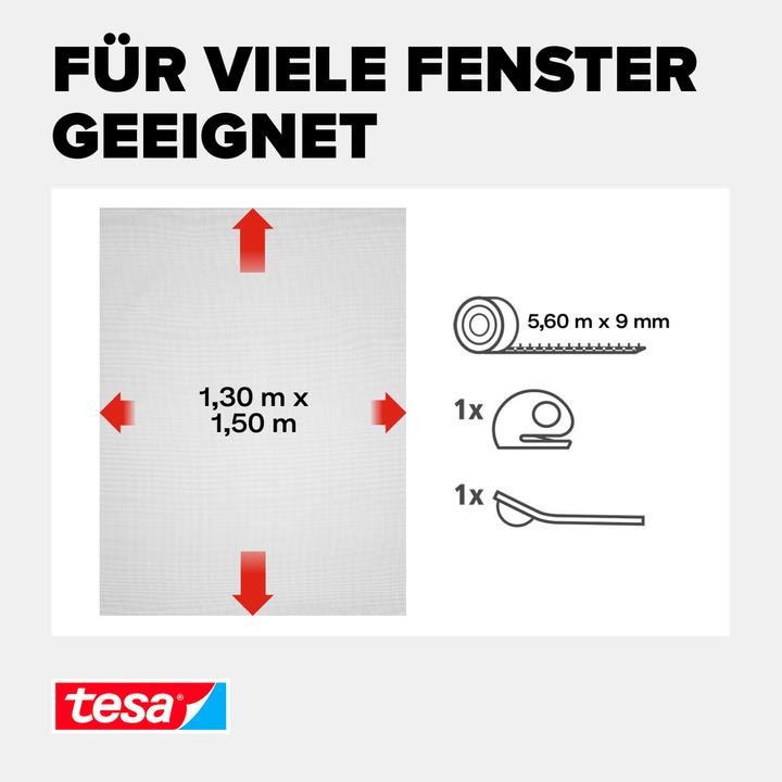 Image du produit tesa Moustiquaire COMFORT pour fenêtres, avec bande Velcro, autocollante, sans perçage (130 x 150 cm)
