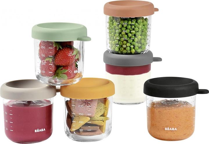 Actual product image Beaba Glass portions 6 pcs. 250ml (Sun mix)