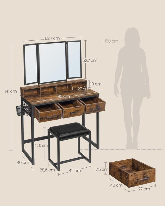 Produktbild Vasagle Peach (90 x 40 x 141 cm)