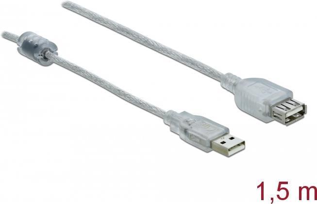 Image du produit Delock Câble USB A mâle USB A femelle Rallonge 1,5 (1.50 m, USB 2.0)