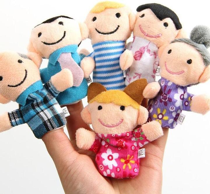 Ikonka Plüsch-Maskottchen Fingerpuppen Familie 6St.