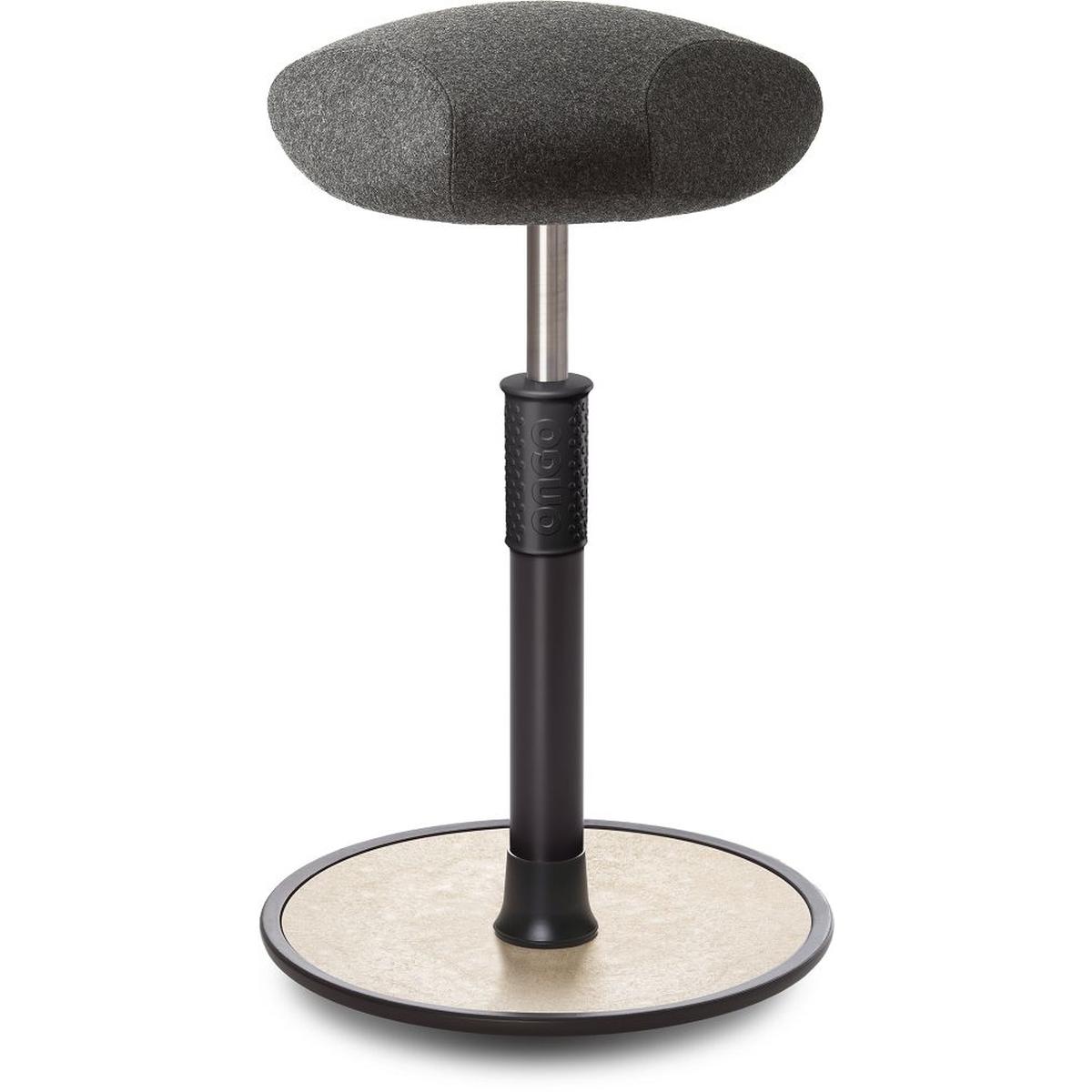 Ongo, Bürostuhl, Sitz- Stehhocker Free Tall Triangel kvadrat Divina Mel. Grau schwarz /creme