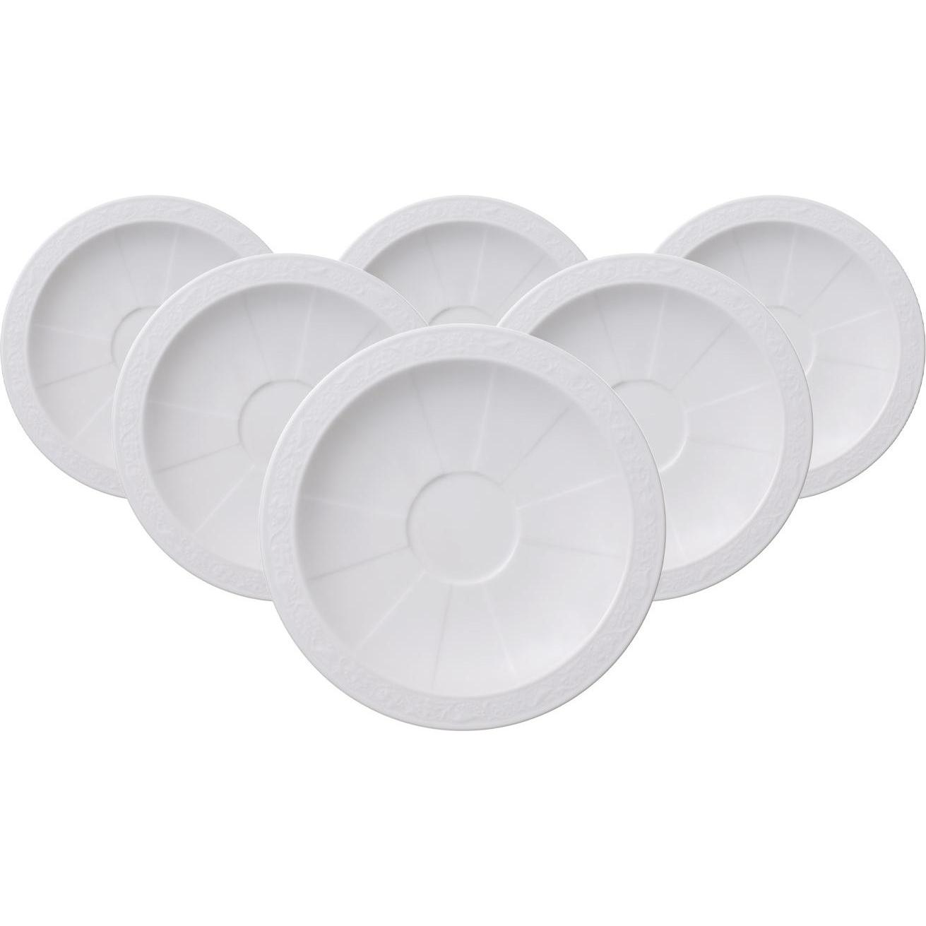 Villeroy & Boch, Tasse, Multipack White Pearl Kaffee-/Teeuntertasse - 6 Stück (6 x)